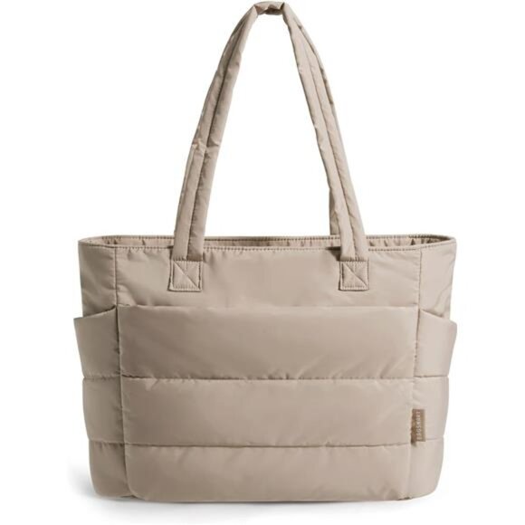 Tote Bag for Women, Lightweight Puffy Tote Bag Khaki - Picture 1 of 6